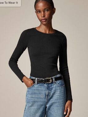 J Crew Perfect-fit long-sleeve crewneck T-shirt